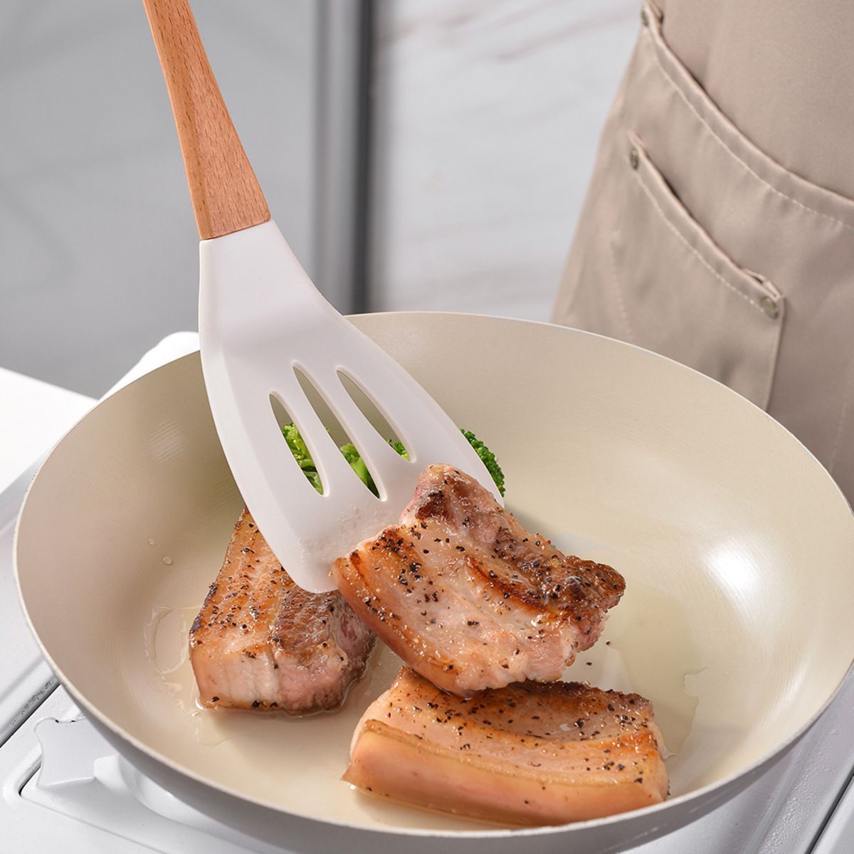 ELMEJORPRECIO - Set De Utensilios De Silicona De 13 Piezas Blanco