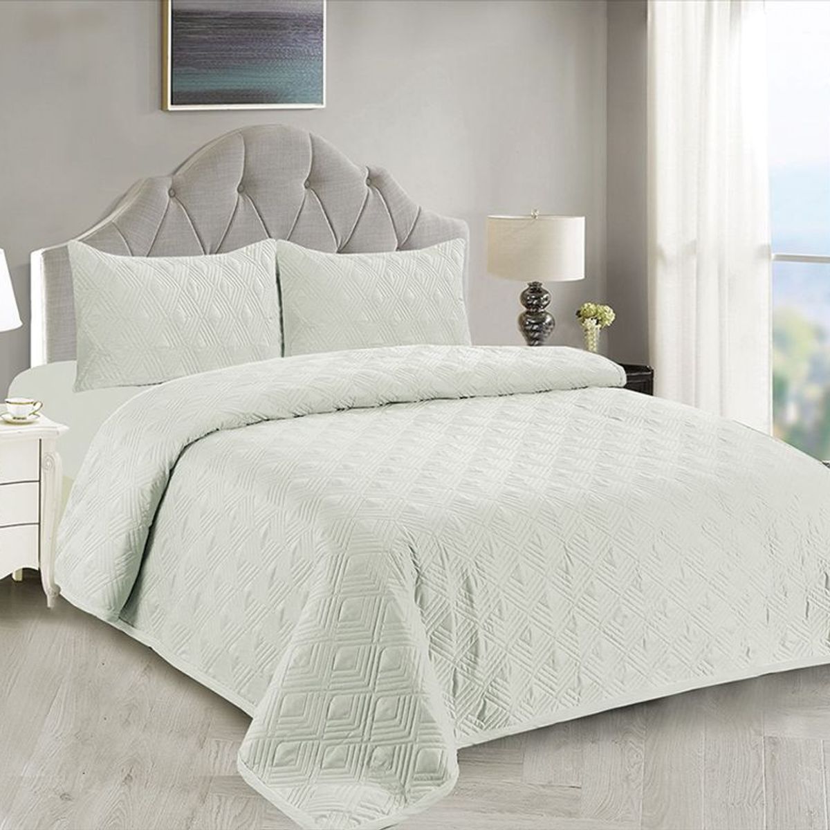 CASATEX - CUBRECAMA CASATEX COLOR ENTERO DE 1.5 PLAZAS 100 % ALGODÓN