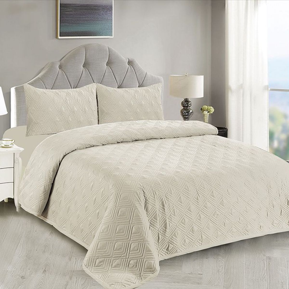 CASATEX - CUBRECAMA CASATEX COLOR ENTERO DE 1.5 PLAZAS 100 % ALGODÓN