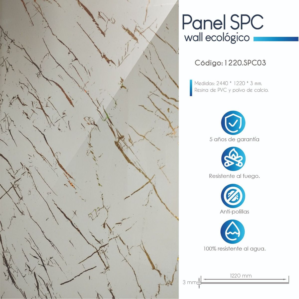 VIDAR - PANEL MARMOL SPC IBIZA - VENTA POR UNIDAD