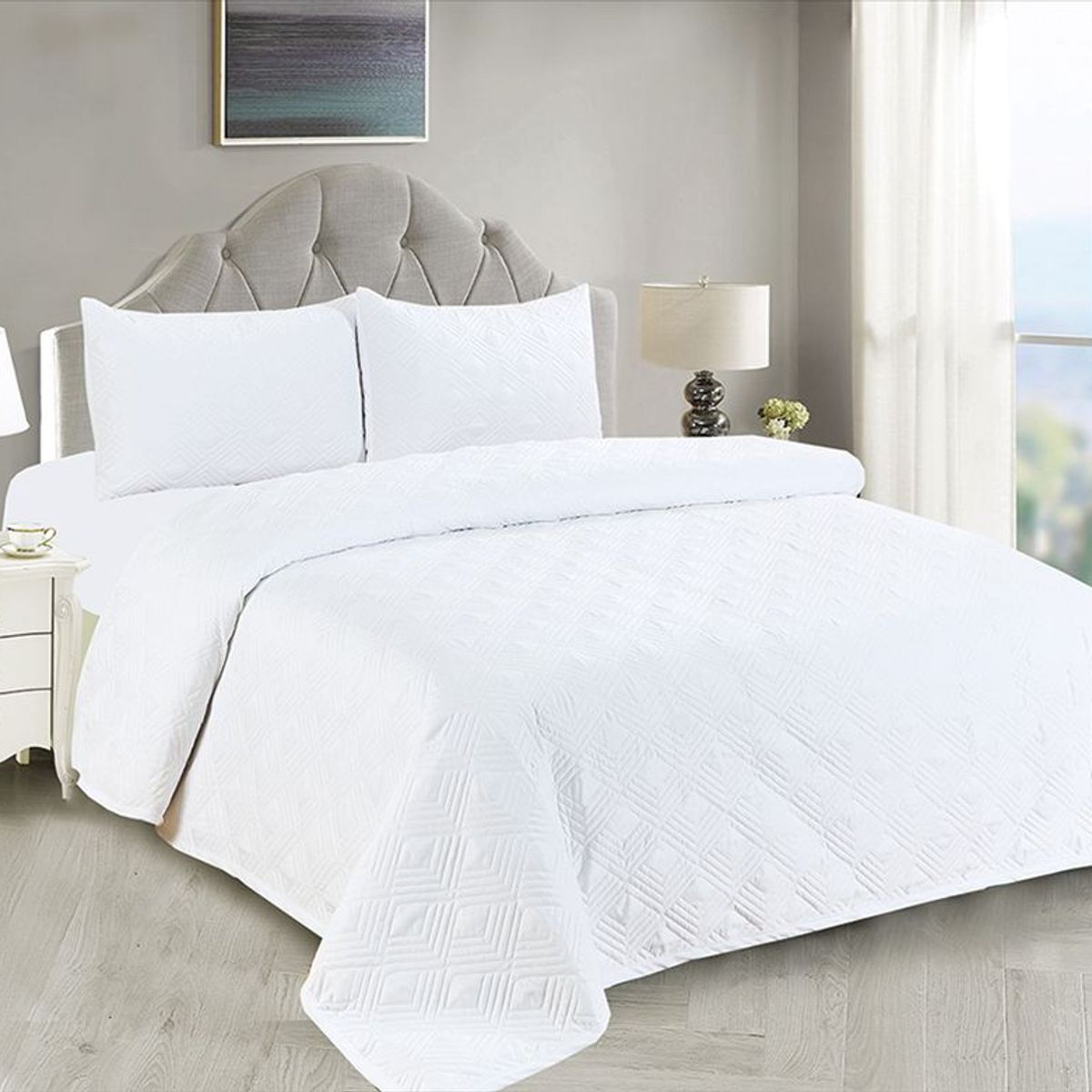 CASATEX - CUBRECAMA CASATEX COLOR ENTERO DE 1.5 PLAZAS 100 % ALGODÓN