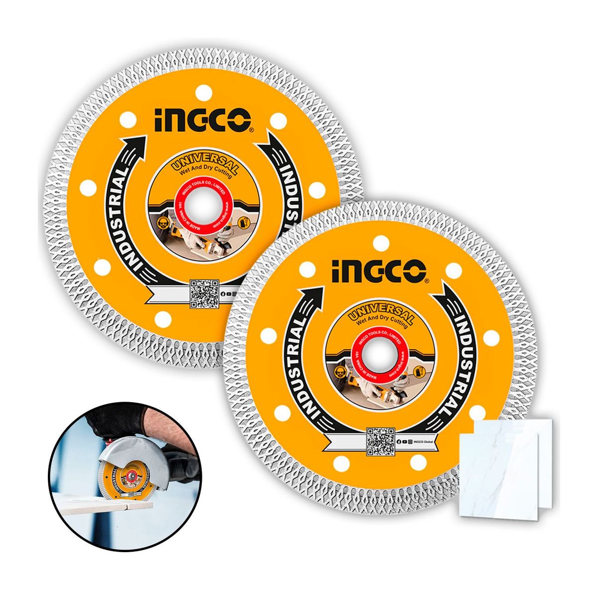 INGCO TOOLS - DISCO DIAMANTADO X2 CORTE 4½ INGCO AMOLADORA CERÁMICA AZULEJO - COMBO