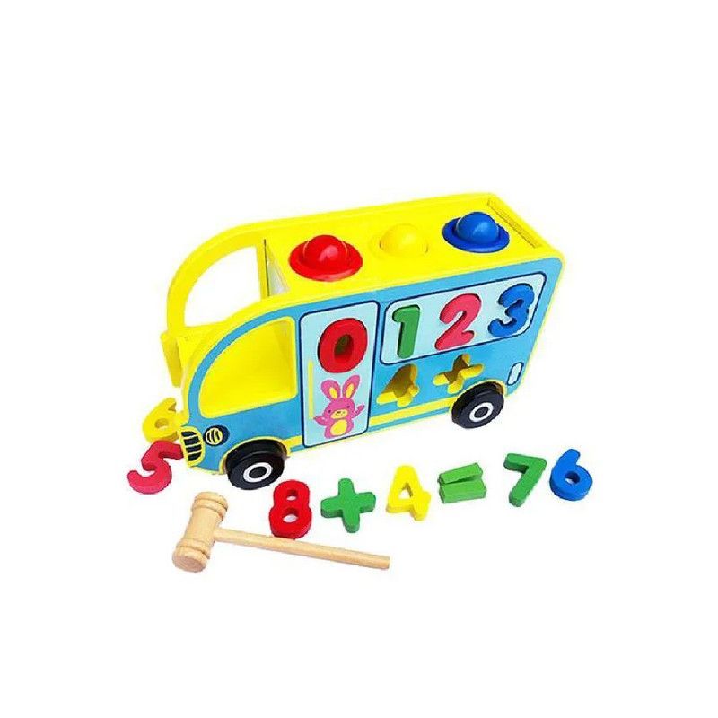 GENERICO - Juguete Didáctico Bus de encaje con números