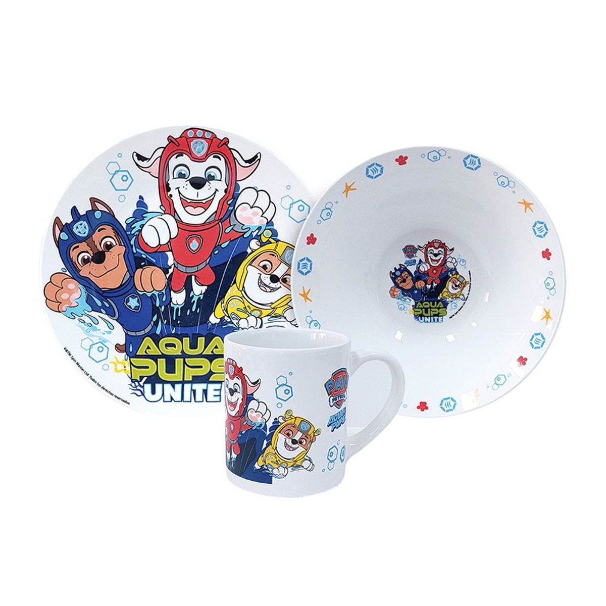 SCOOL - Vajilla Infantil Paw Patrol+Taza Scool Ceramica