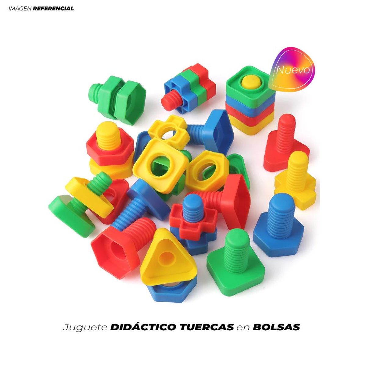 GENERICO - Juguete Didáctico Set De Tuercas En Bolsas