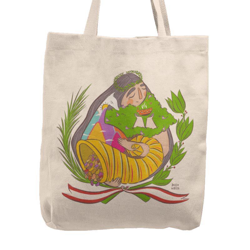 KUSTOMIT - Bolso Tela Tote Bag Cartera Playa - Escudo Perú