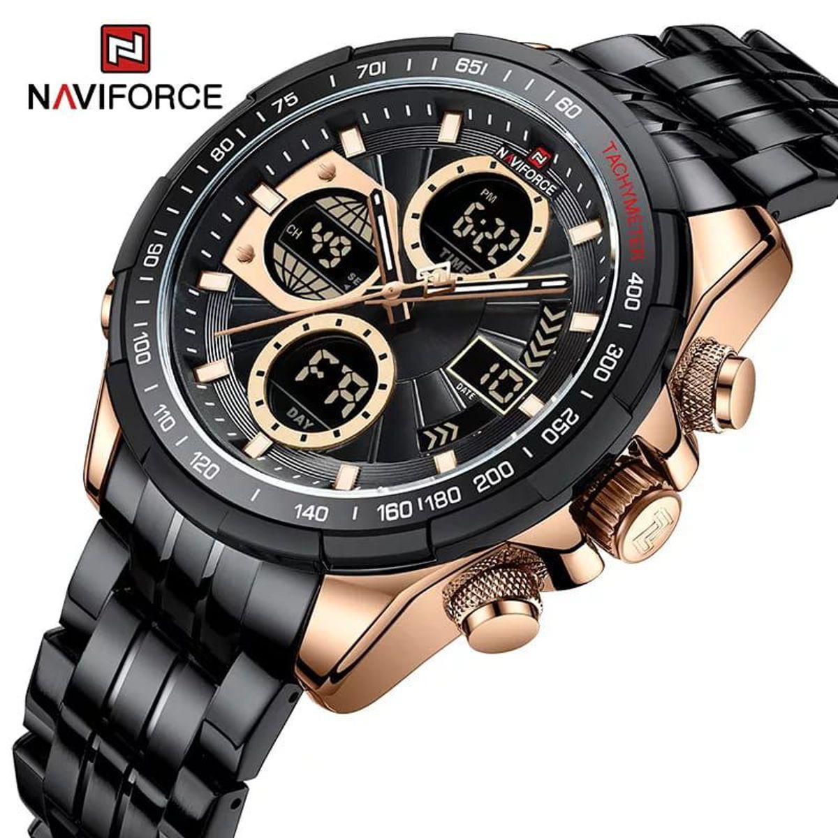 NAVIFORCE - Reloj Naviforce Acero Oro Rosa y Negro NAV-47