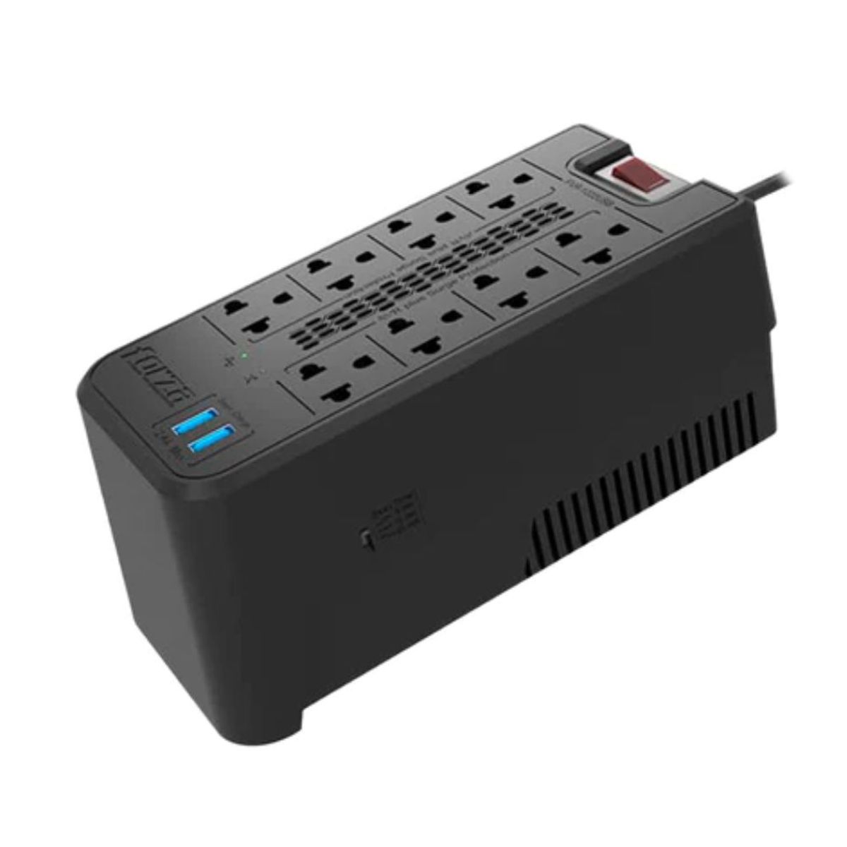 FORZA - ESTABILIZADOR DE 8 TOMAS 1200VA MODELO FV-1222USB FORZA 600W 2USB