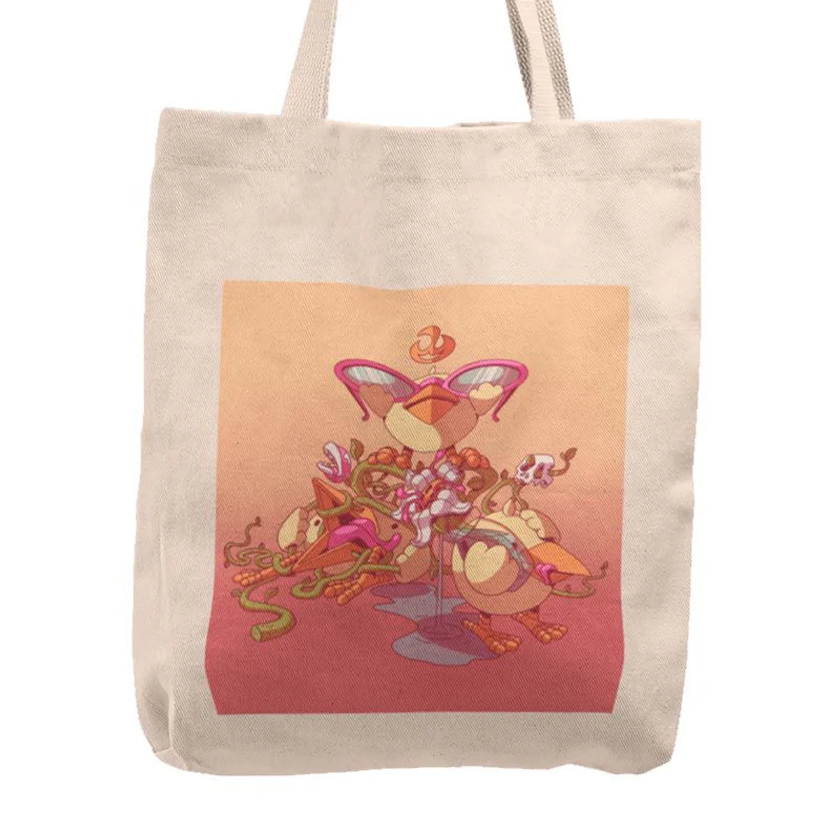 KUSTOMIT - Bolso Tela Tote Bag Cartera Playa - Trinidad flama