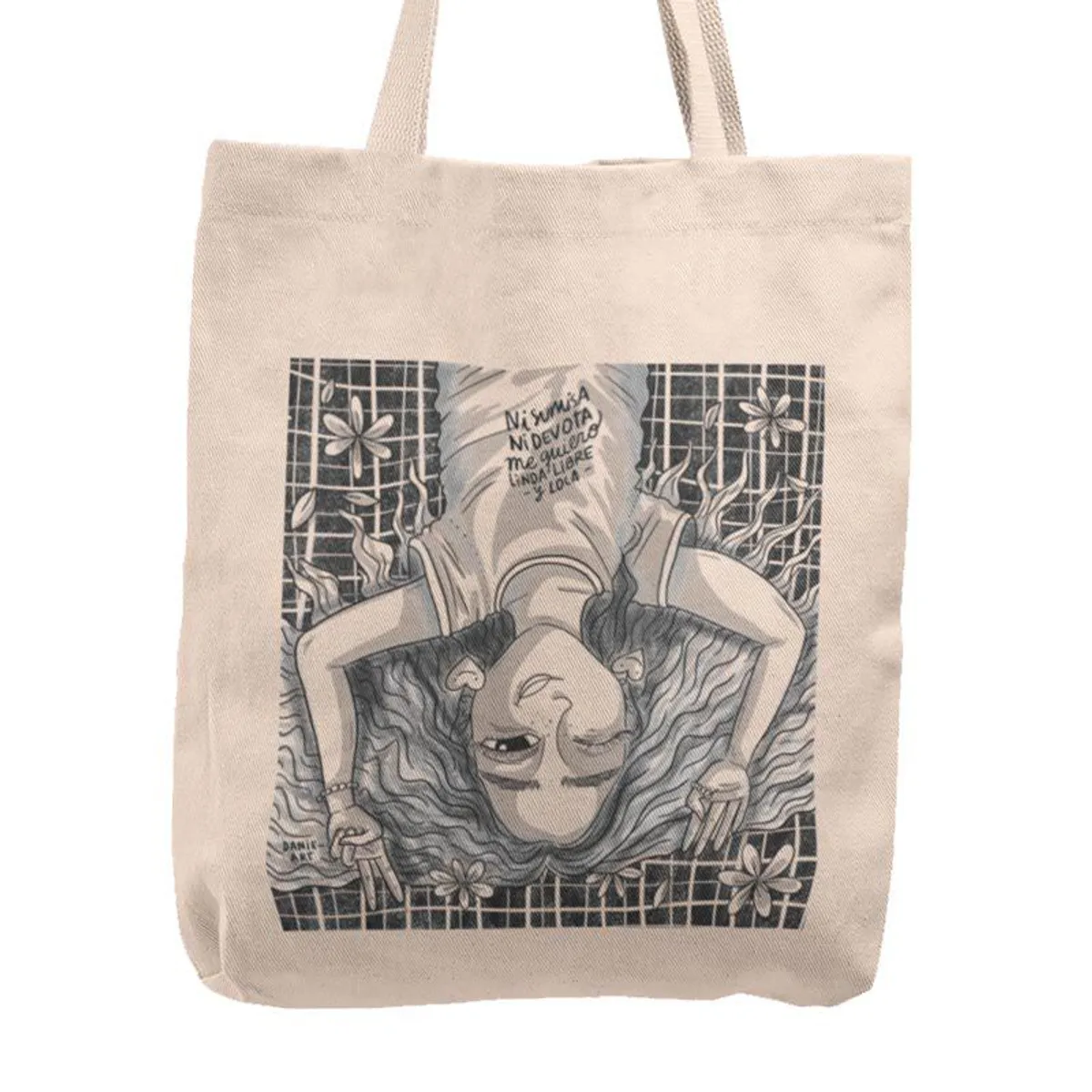 KUSTOMIT - Bolso Tela Tote Bag Cartera Playa - Ni sumisa ni devota