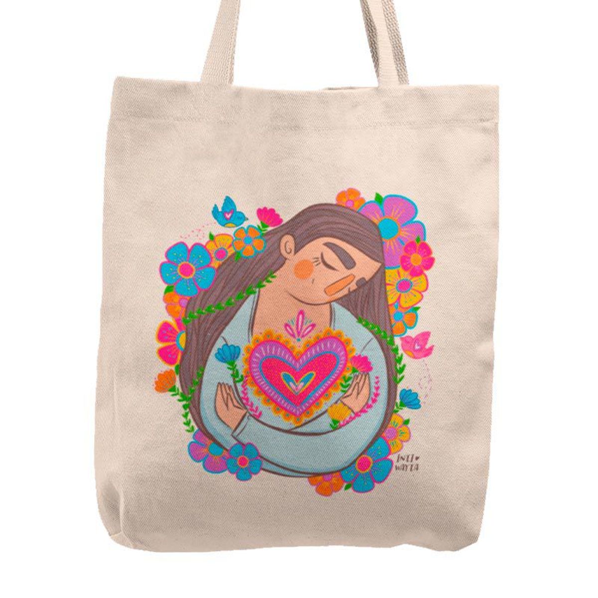 KUSTOMIT - Bolso Tela Tote Bag Cartera Playa - Corazón