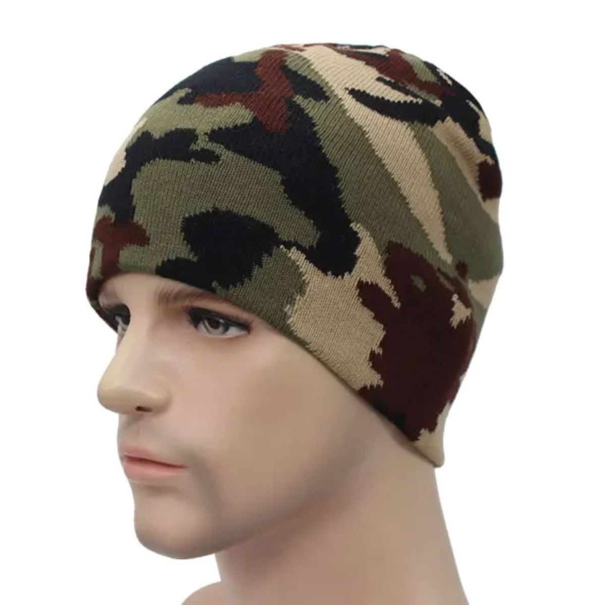 KAST PE - Beanie Ceñido Camuflaje Gorro Hombre - Verde