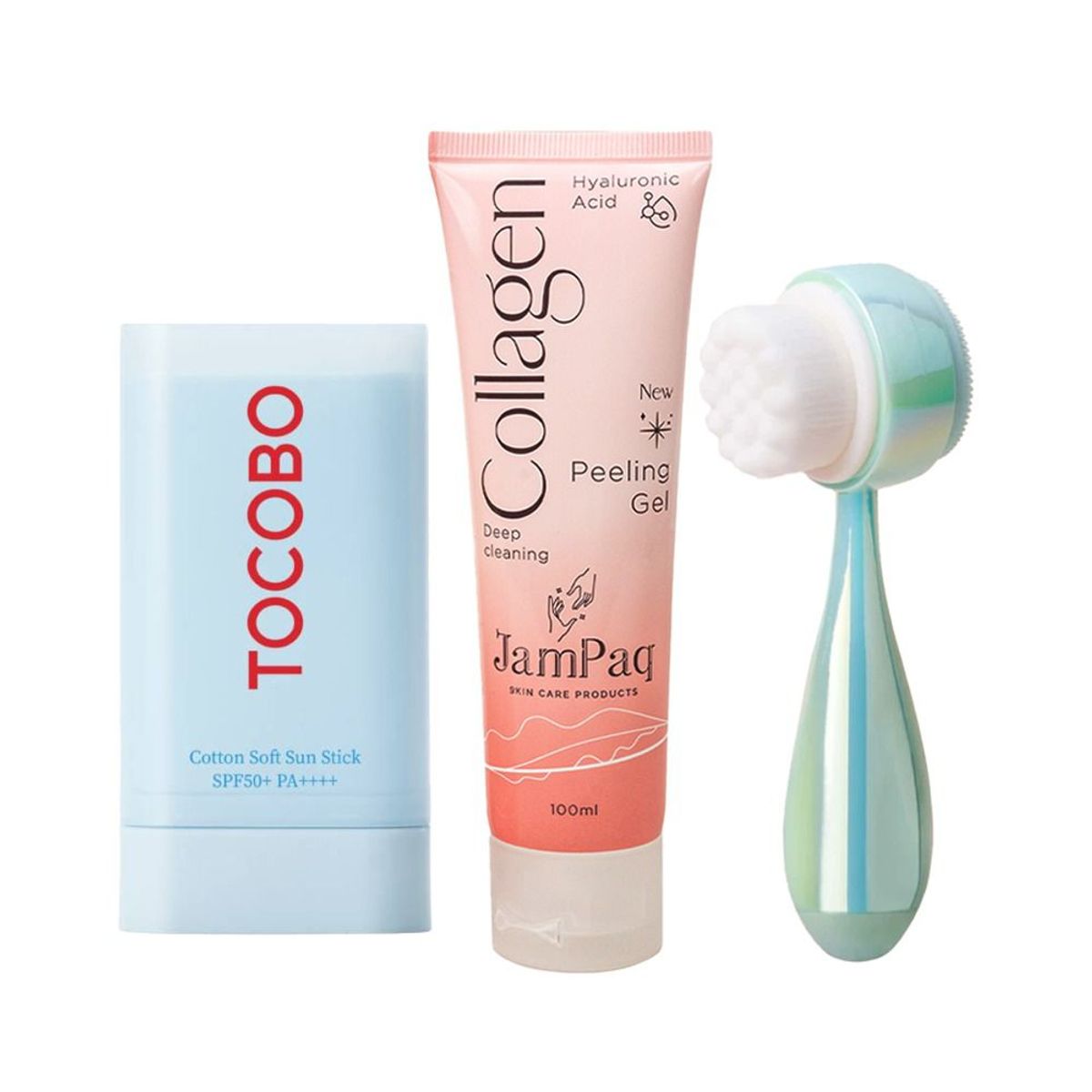 TOCOBO - Cepillo Facial + Bloqueador Tocobo + Exfoliante Facial