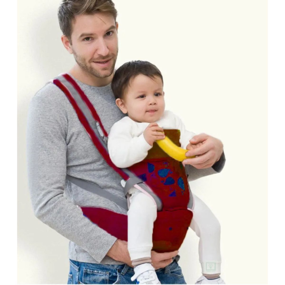 GENERICO - Canguro para Bebé Ergonómico Ballena 3 en 1 Rojo