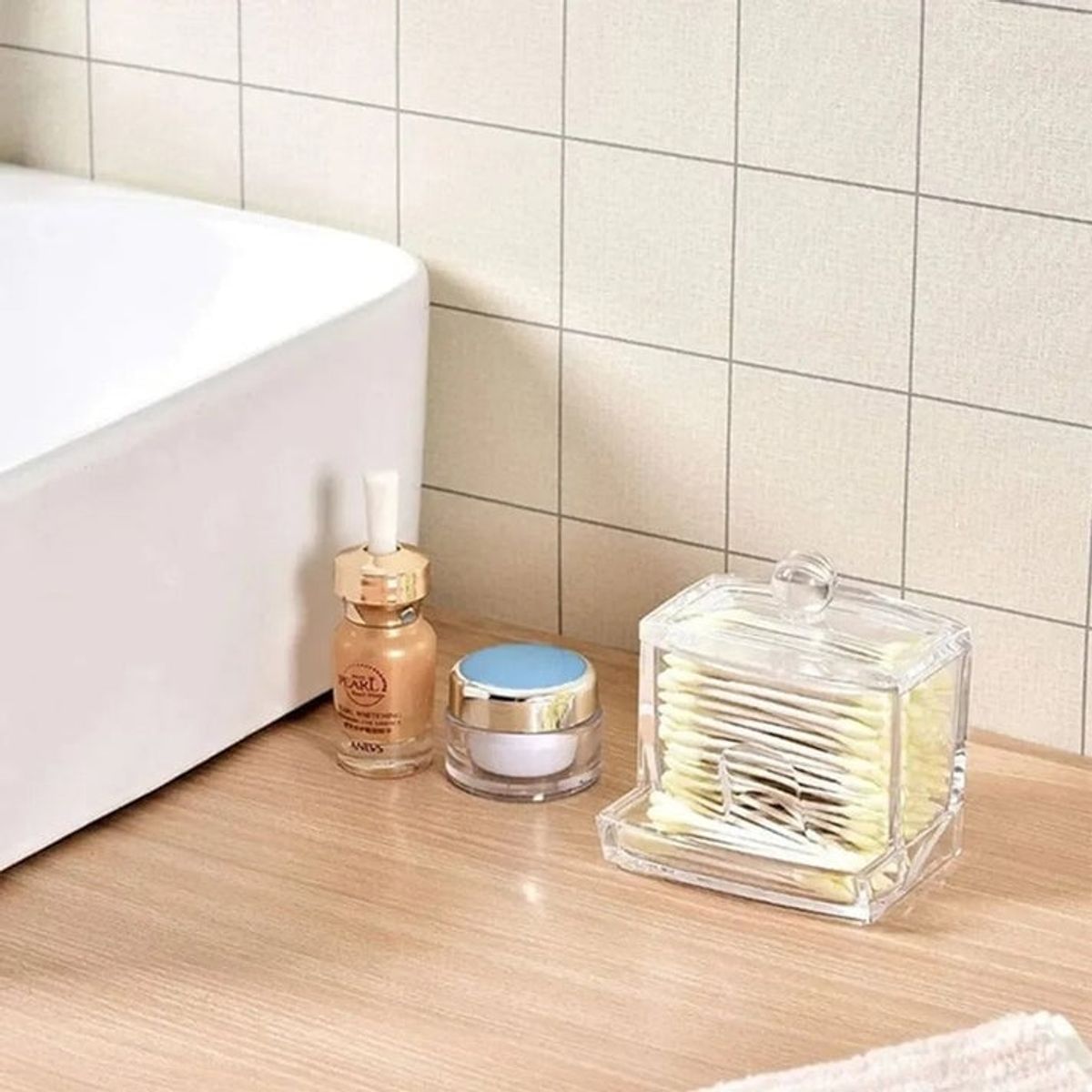 GENERICO - Dispensador organizador acrílico de Hisopos