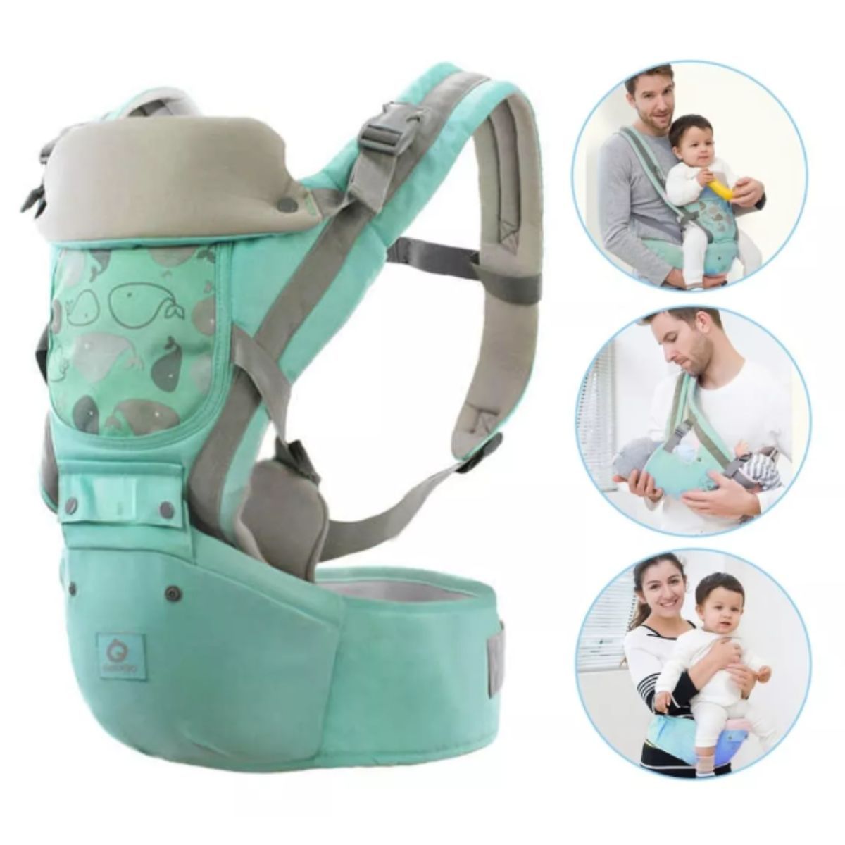 GENERICO - Canguro para Bebé Ergonómico Ballena 3 en 1 Verde