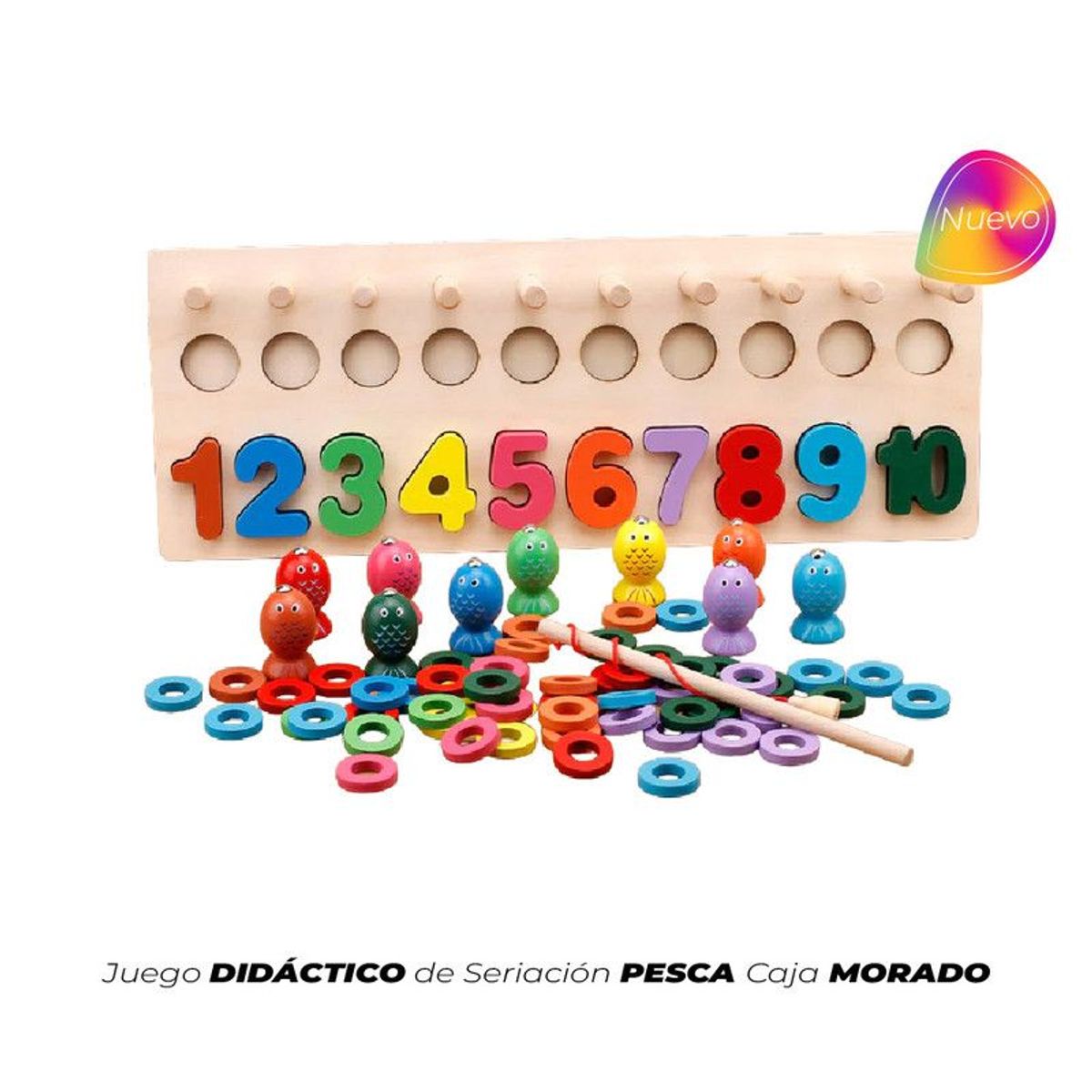 GENERICO - Juego Didáctico de Seriación Pesca Caja Morado