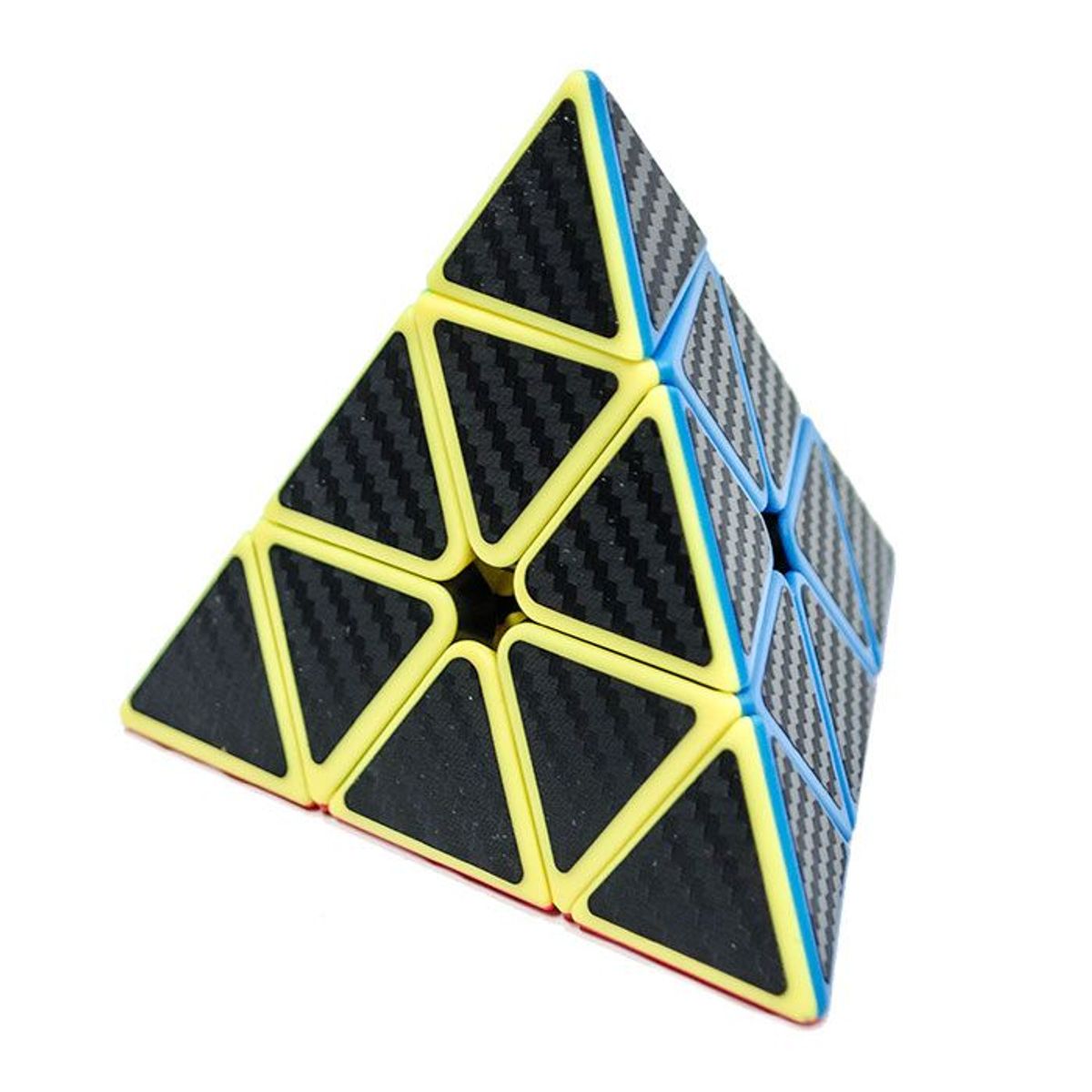 MOFANGJIAOSHI - Pyraminx Meilong Fondo Multicolor Con Stickers Fibra Carbono Negro MOFANGJIAOSHI