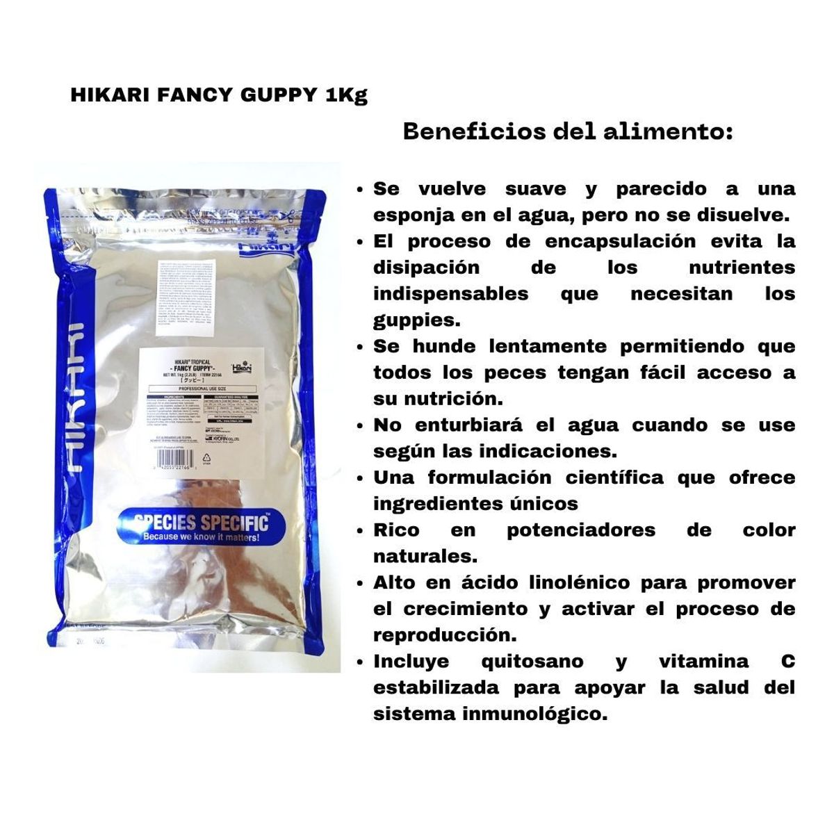 GENERICO - Hikari Fancy Guppy1kg Alimento Japones para peces