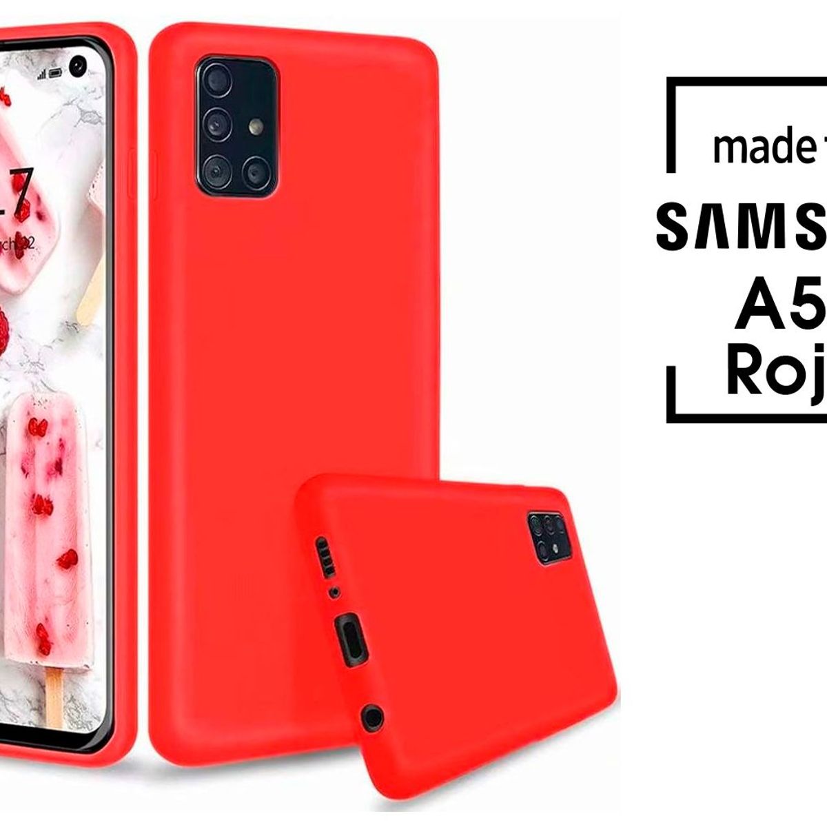 SAMSUNG - Silicone Case Para Samsung A51 Rojo