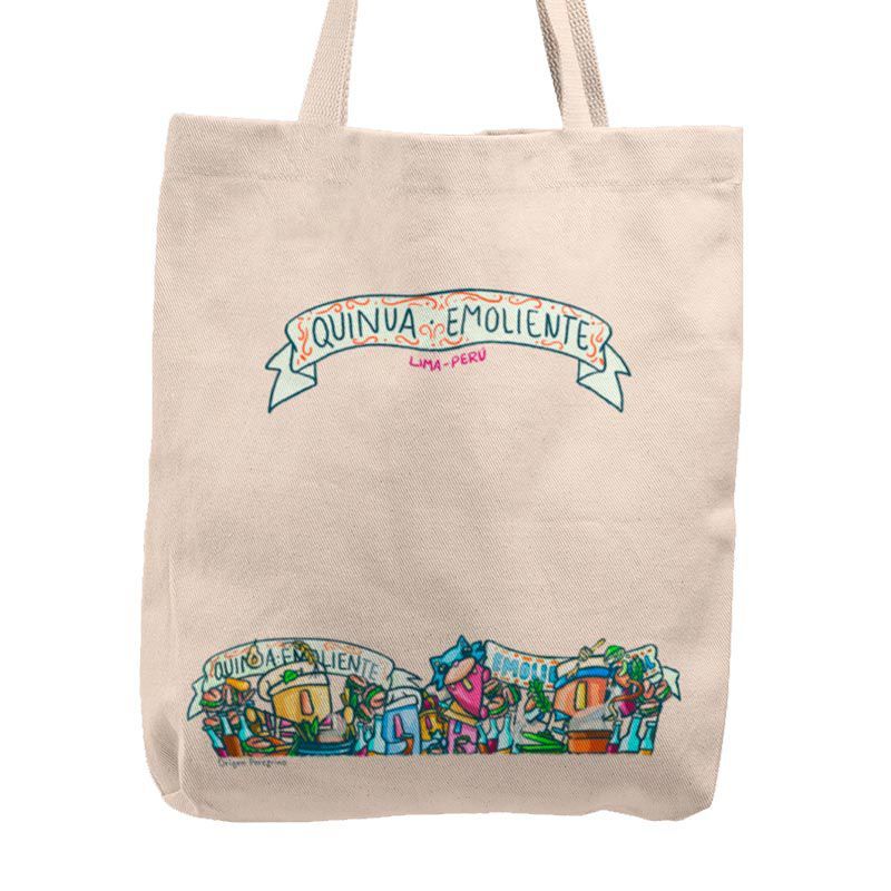 KUSTOMIT - Bolso Tela Tote Bag Cartera Playa - Emoliente Carretillero