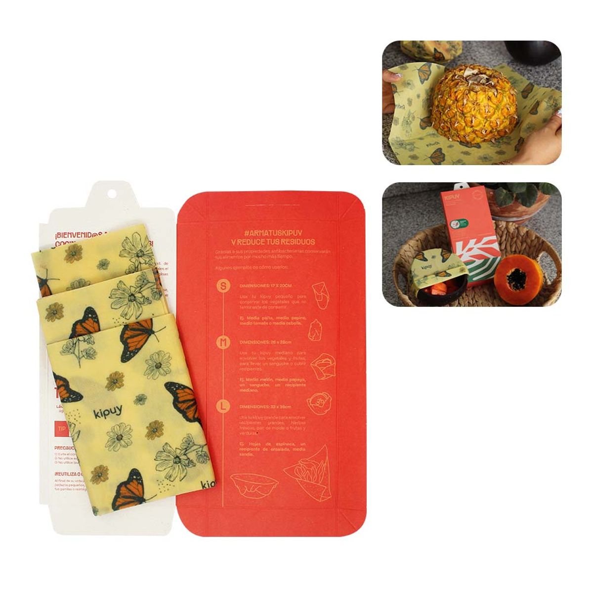 BAMBOO BALANCE - Kipuy Envoltorios Sostenibles para Alimentos Mariposas Bamboo Balance