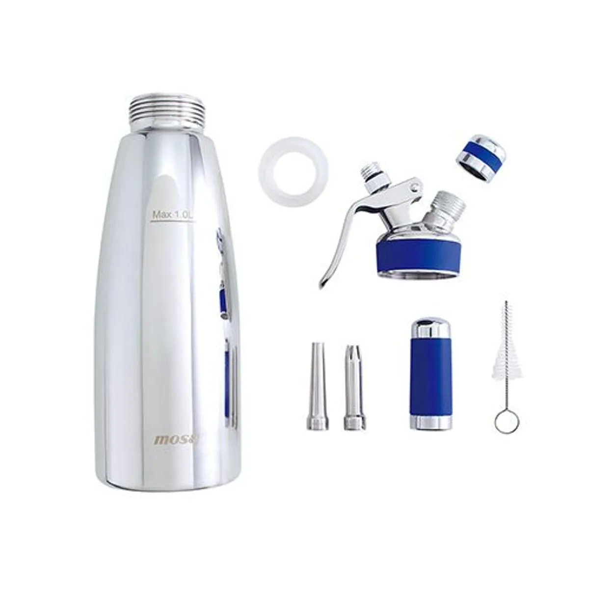 GENERICO - SIFON DISPENSADOR CREMA CHANTILLY DE 1 LITRO DE ACERO INOXIDABLE PARA CAPSULAS N2O