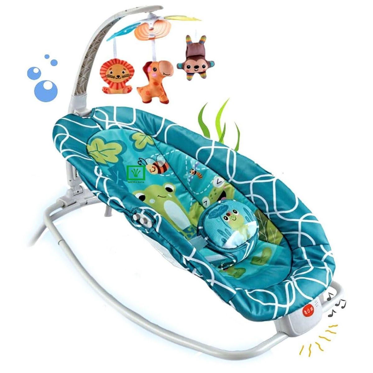 IDEAL - Silla Mecedora Ideal Musical con Vibrador Ocean Celeste