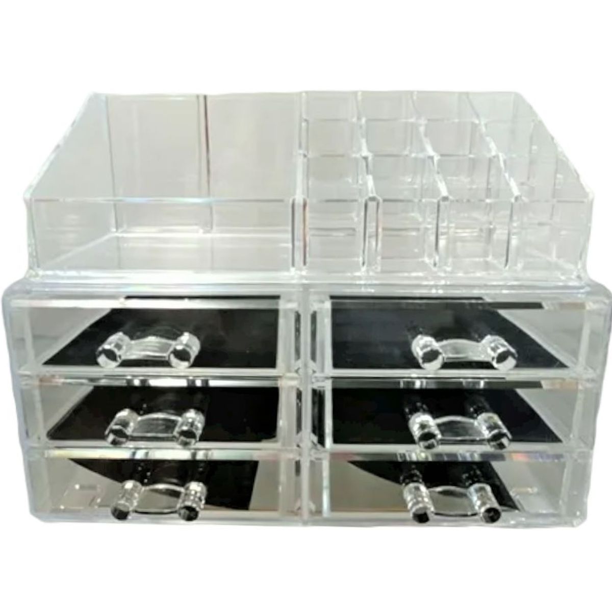 GENERICO - Organizador acrilico de maquillaje / Acrílico 2 niveles con cajones