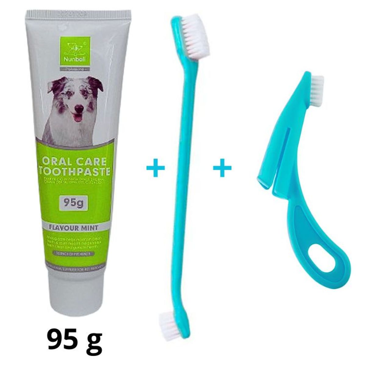 GENERICO - KIT CEPILLO DE DIENTES+PASTA DENTAL PERROS Y MASCOTAS CELEST