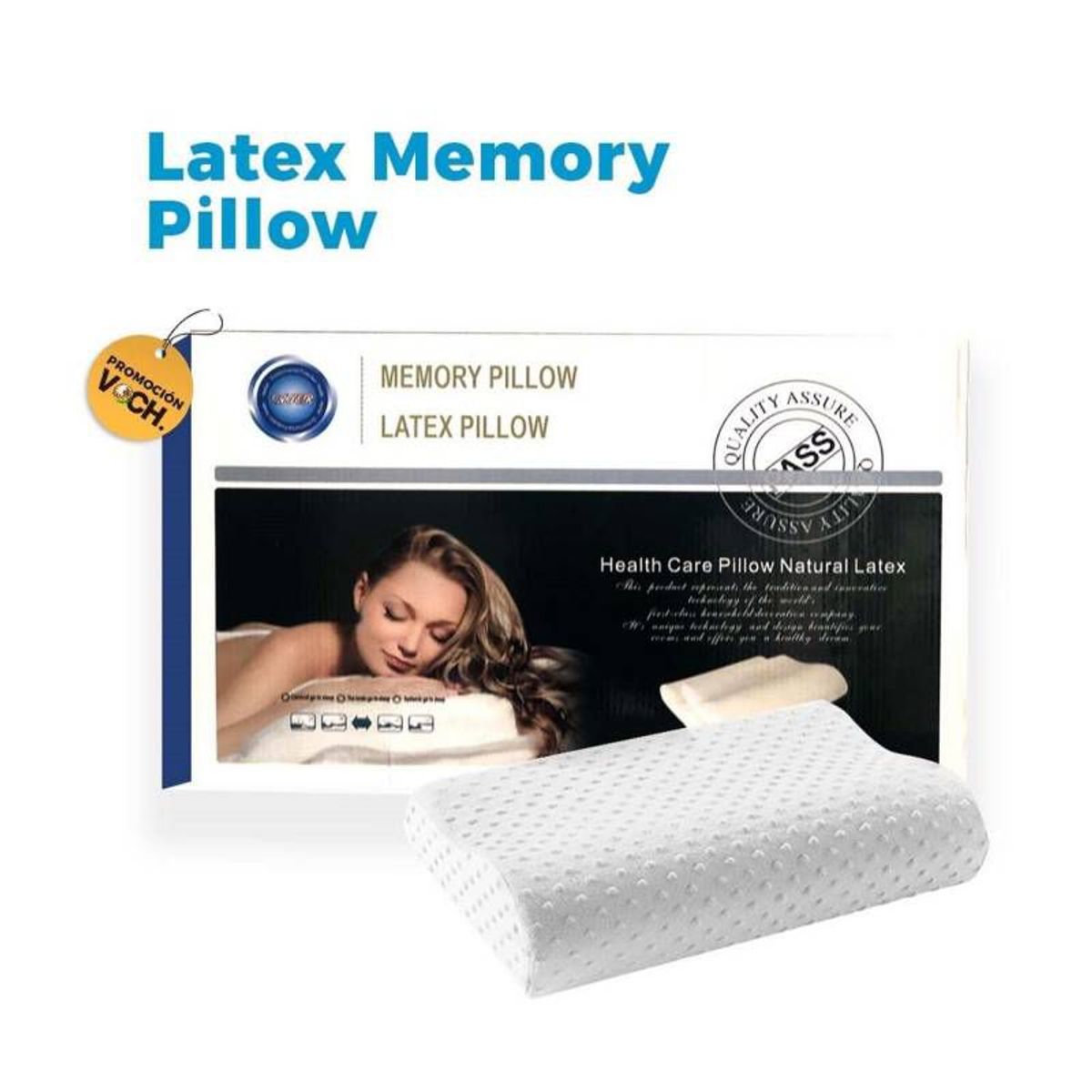 GENERICO - ALMOHADA MEMORY PILLOW DE LATEX NATURAL ERGONOMICAS.