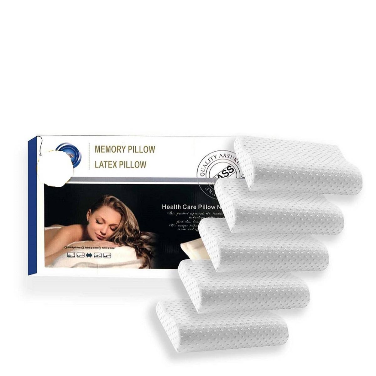 GENERICO - 5 almohadas viscoelásticas ortopédicas memory pillow.