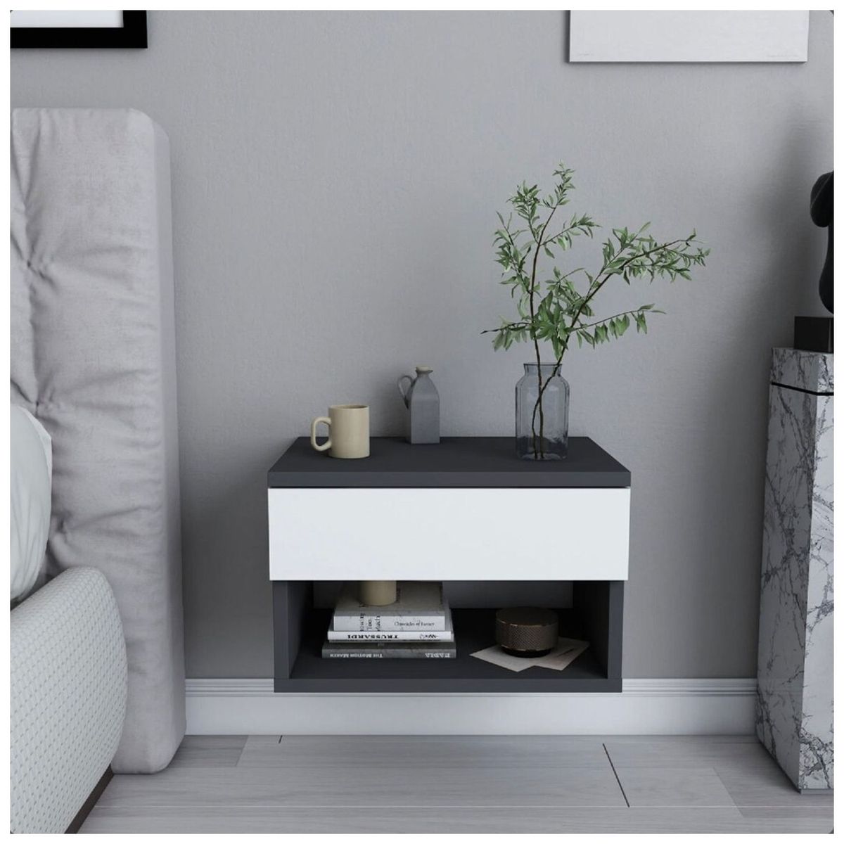 VENTITAS HOME - Velador Flotante Kletta Ventitas Home Negro y Blanco