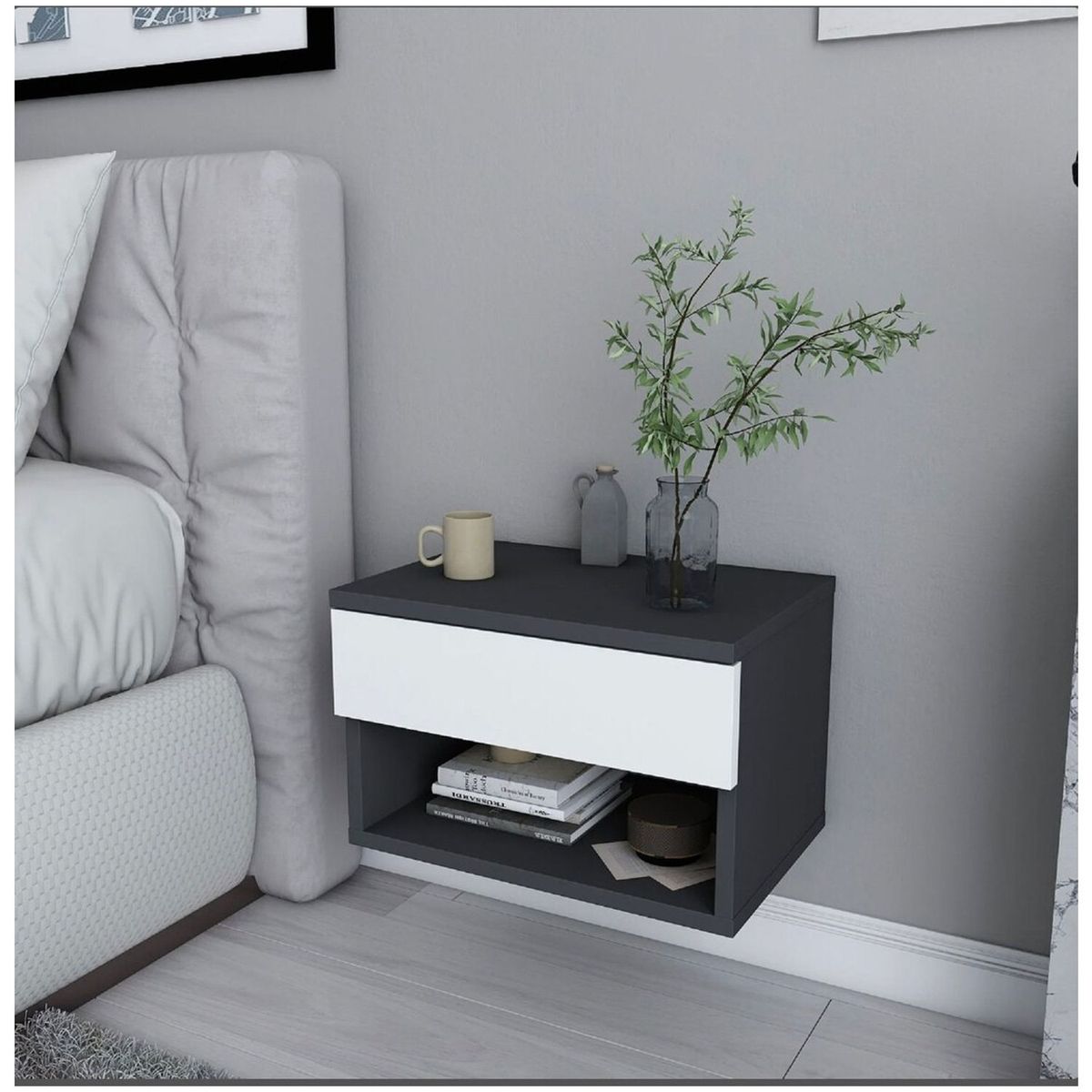 VENTITAS HOME - Velador Flotante Kletta Ventitas Home Negro y Blanco