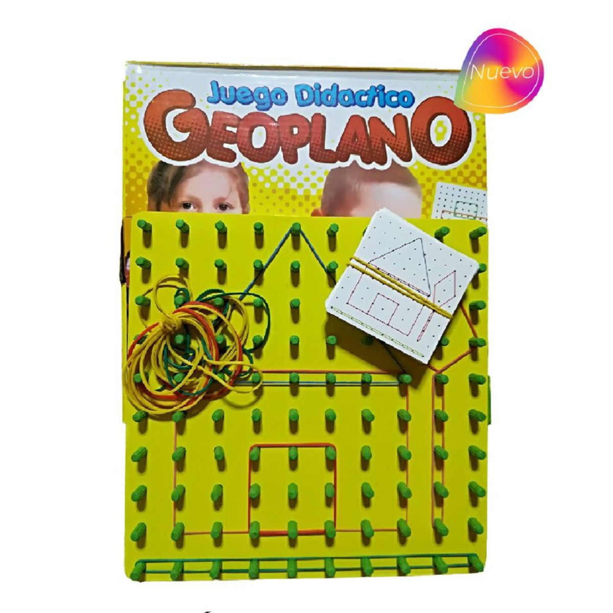 GENERICO - Juguete Didáctico Geoplano Amarillo De Madera