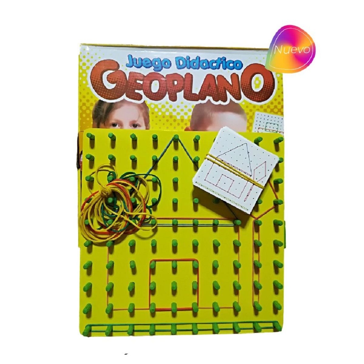GENERICO - Juguete Didáctico Geoplano Amarillo De Madera
