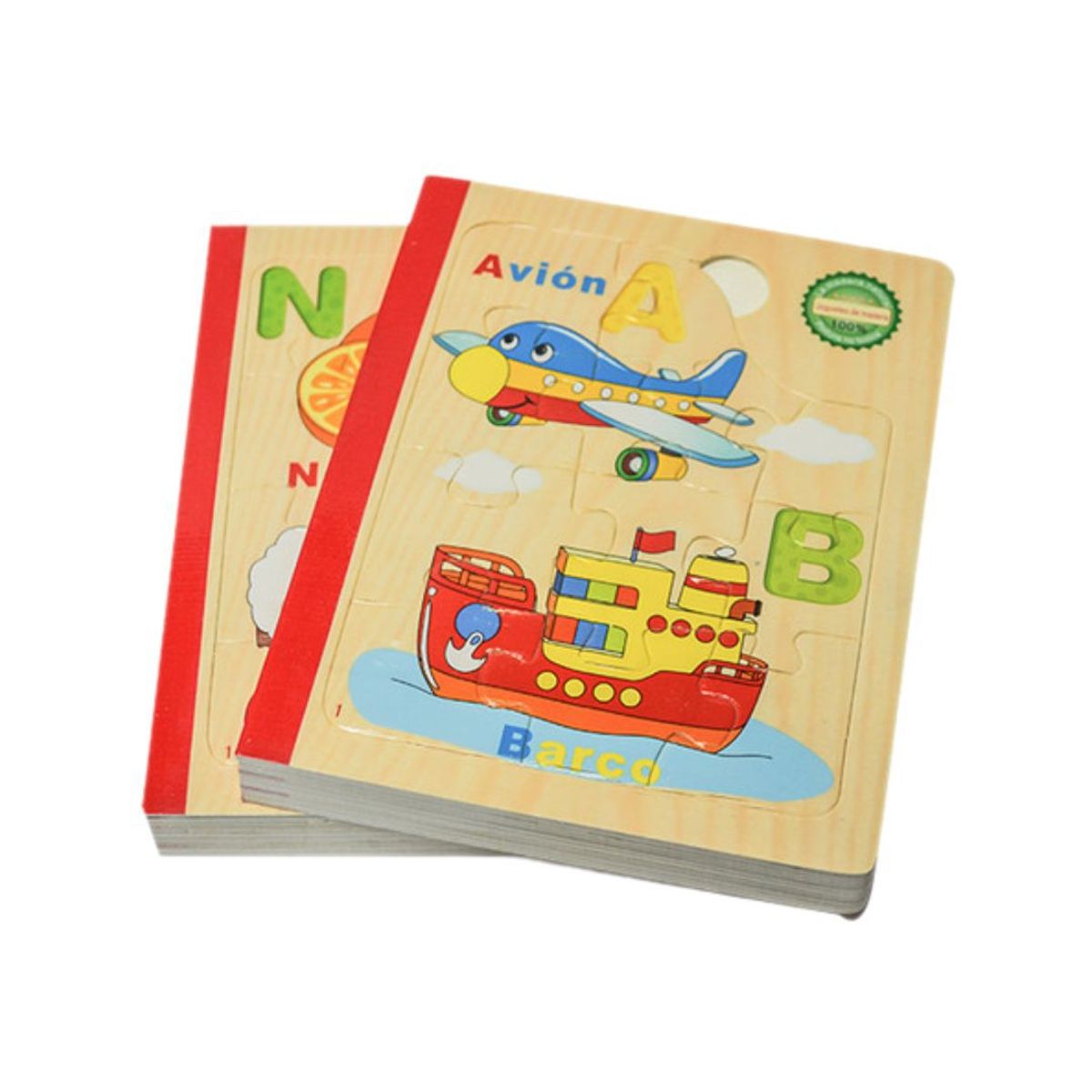 GENERICO - Libro Abecedario Rompecabezas De Madera x 2 Unidades