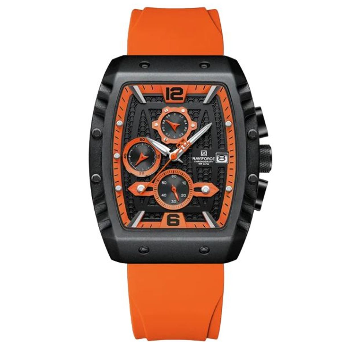 NAVIFORCE - Reloj Naviforce 8025 Correa de Silicona Naranja NAV-121