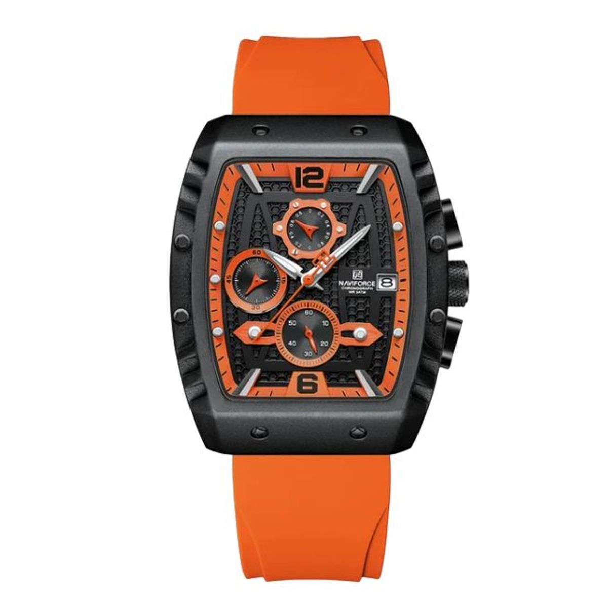 NAVIFORCE - Reloj Naviforce 8025 Correa de Silicona Naranja NAV-121