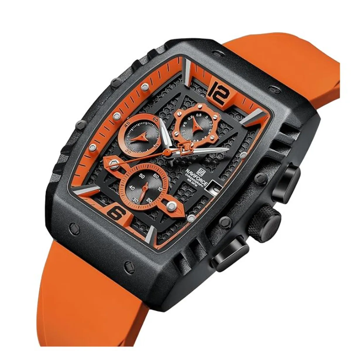 NAVIFORCE - Reloj Naviforce 8025 Correa de Silicona Naranja NAV-121