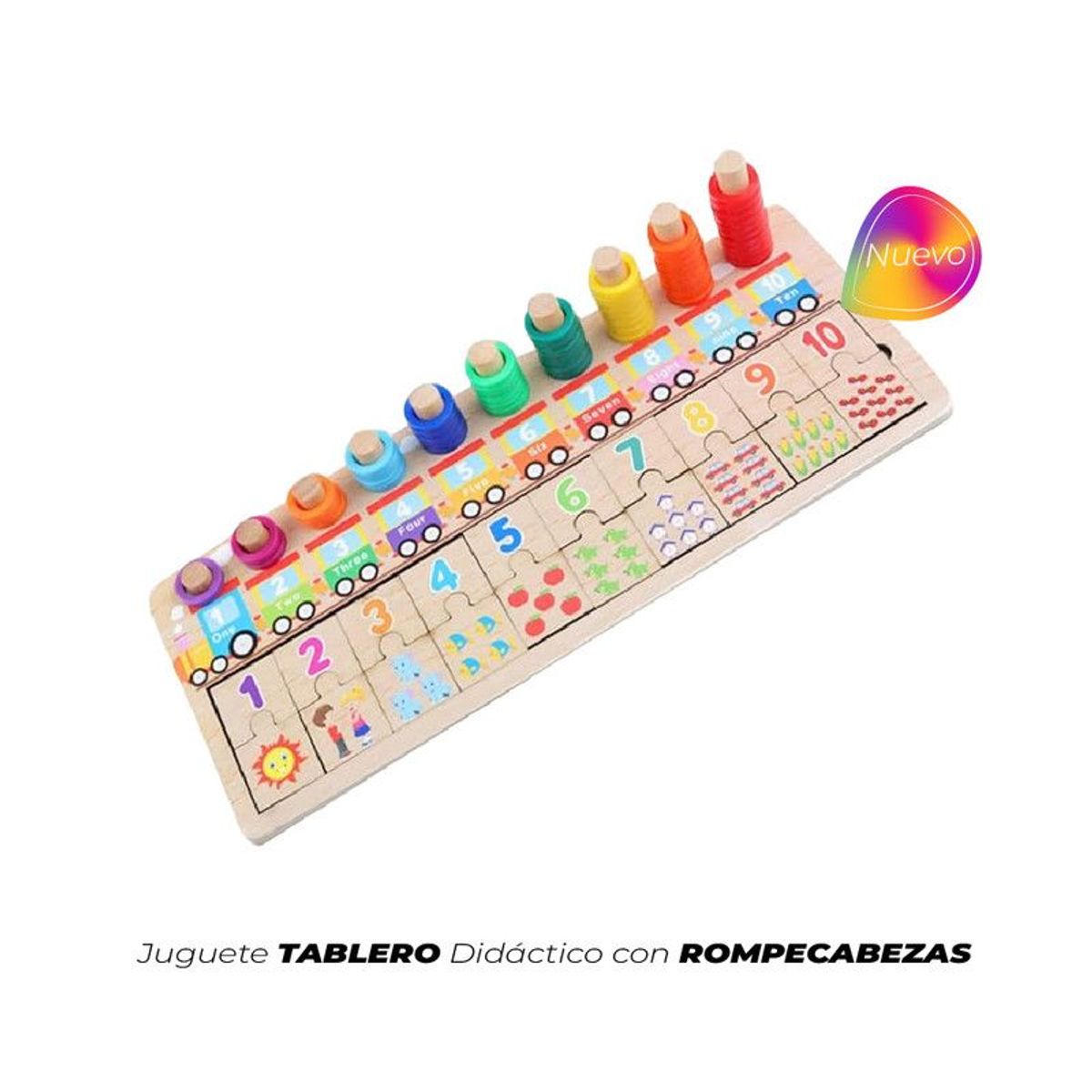 GENERICO - Juguete Tablero Didáctico con Rompecabezas