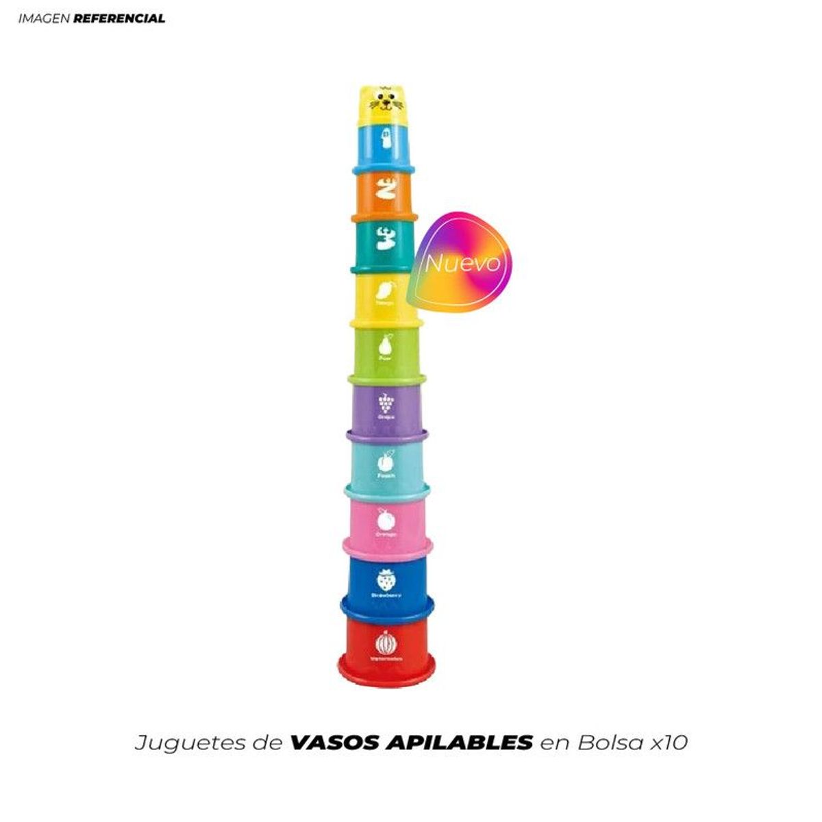 GENERICO - Juguetes de Vasos Apilables en Bolsa x10