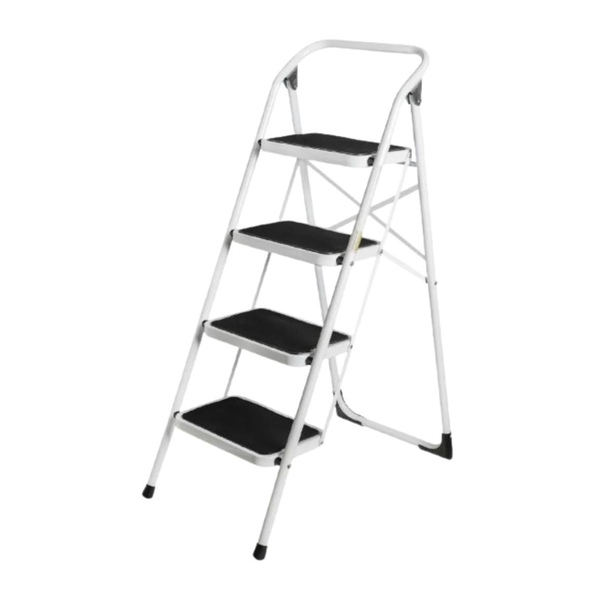 QRUBBER - Escalera plegable de acero 4 peldaños - QRubber