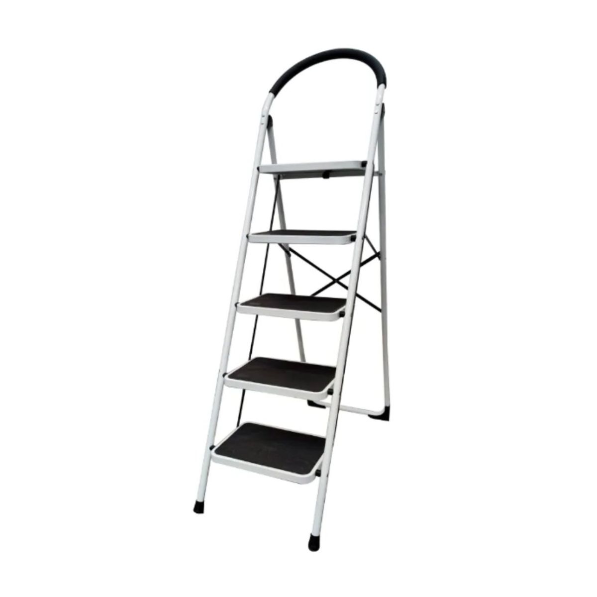 QRUBBER - Escalera plegable de acero 5 peldaños - QRubber
