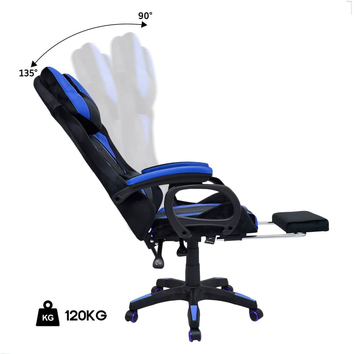 EXTINGTION - Silla Gamer Extingtion Sapp Gamuza-Cuerina Color Azul