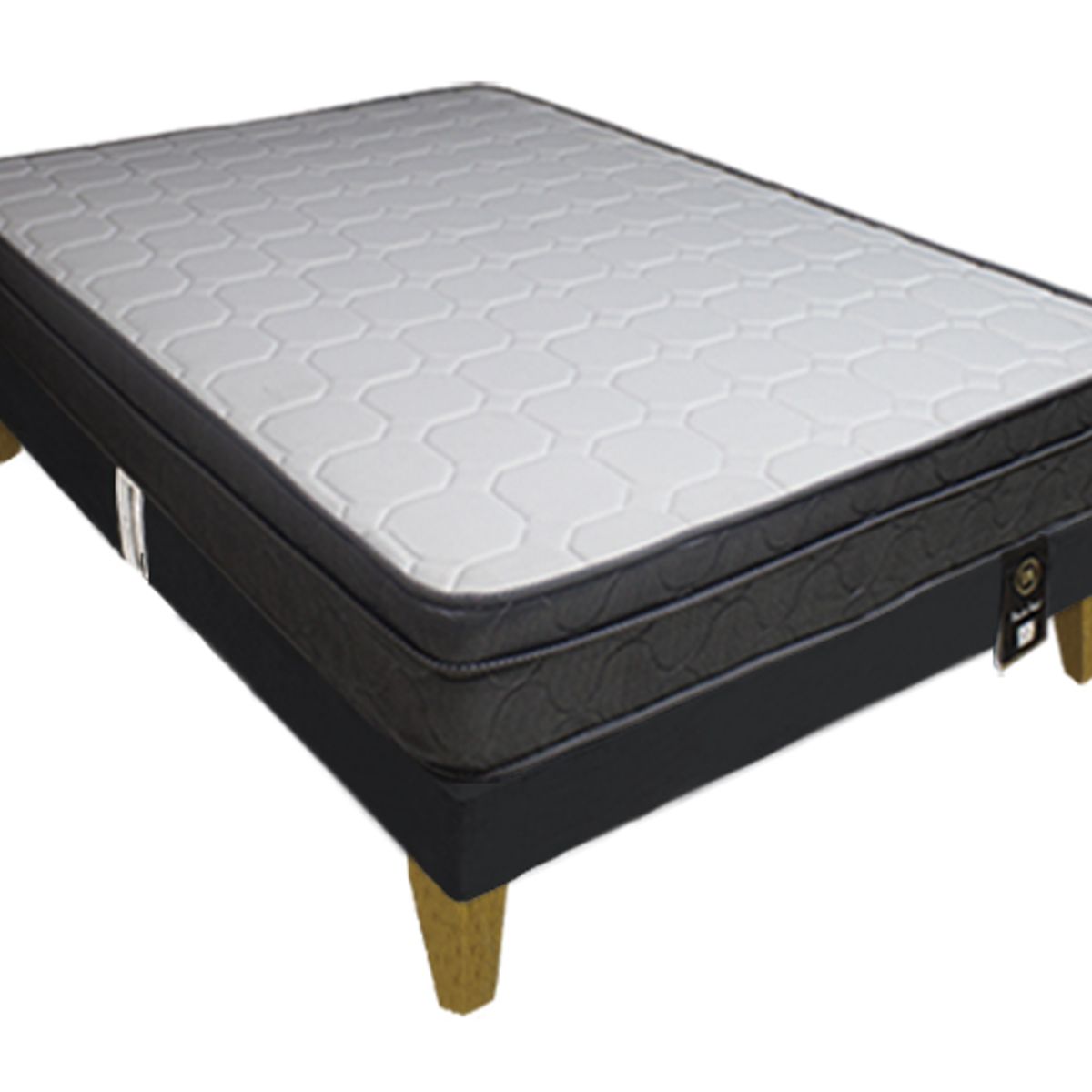 BARAKA HOME - Cama Turin Slim 1.5 Plz + 1 almohada - Negro