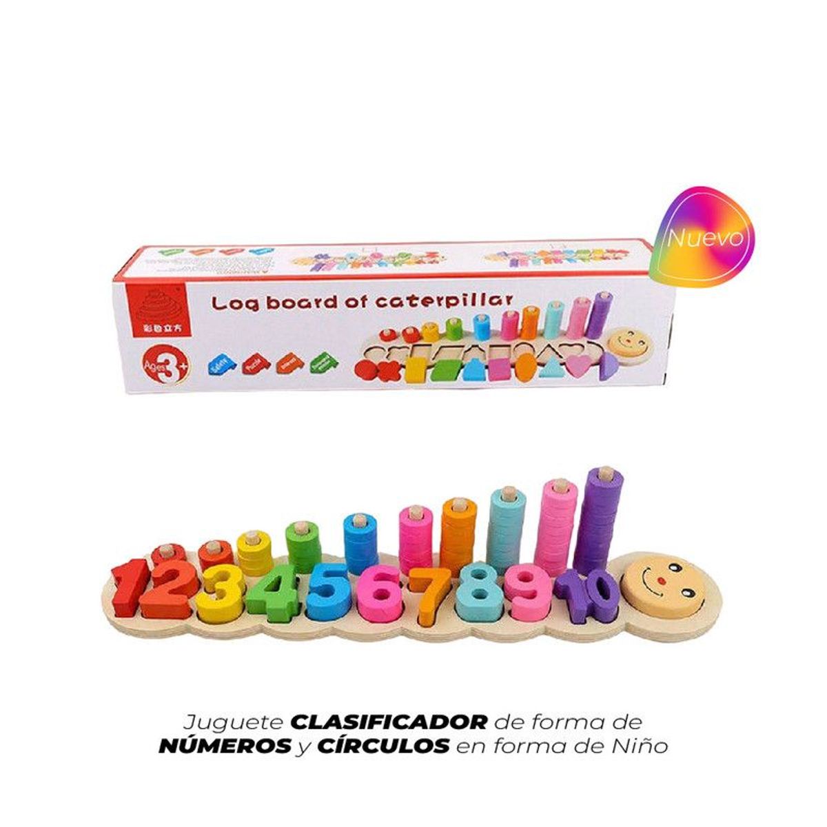 GENERICO - Juguete clasificador de forma de números y círculos en forma de Niño