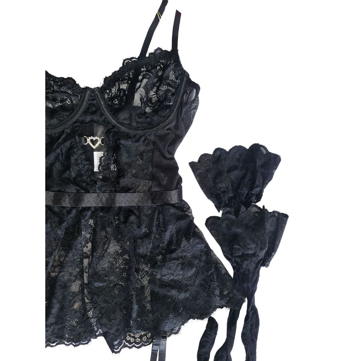 GENERICO - Babydoll Kiara más Medias y tanga hilo de regalo