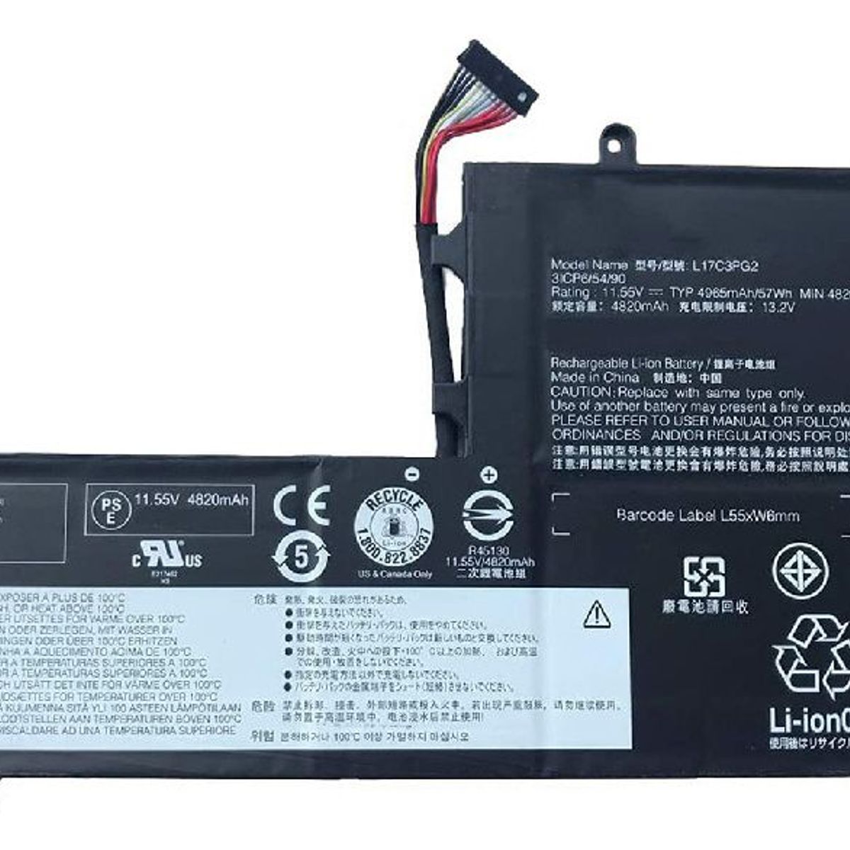 GENERICO - BATERIA PARA LENOVO L17C3PG2 57Wh 1155V 3 CELDAS CABLE LARGO