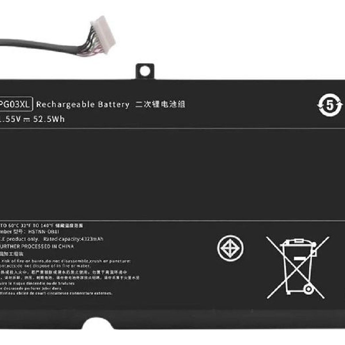 GENERICO - BATERIA PARA HP HSTNN-LB7C PG03XL 525Wh 1155V 3 CELDAS 15-DK L48430-AC1